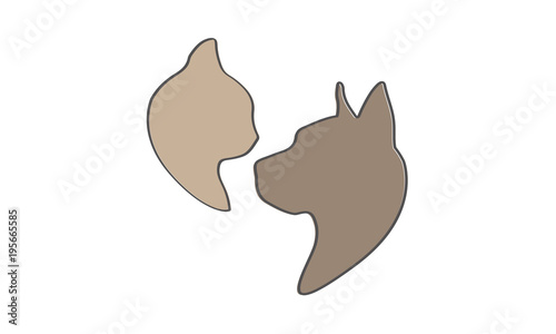Pet Veterinary Dog Cat Katze Hund Logo Vektor