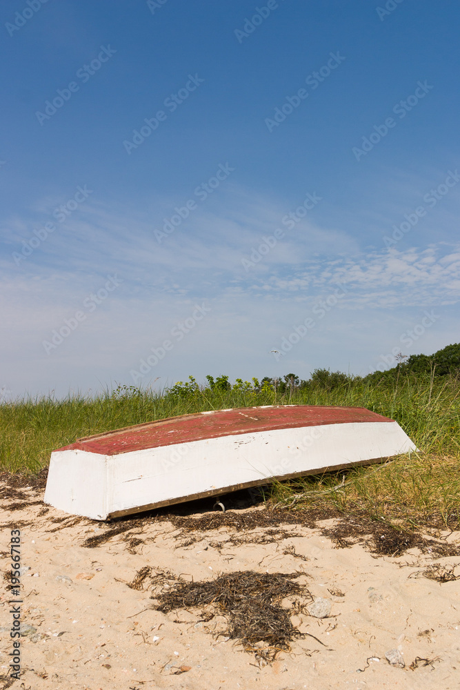 Obraz premium rowboat on Cape Cod beach