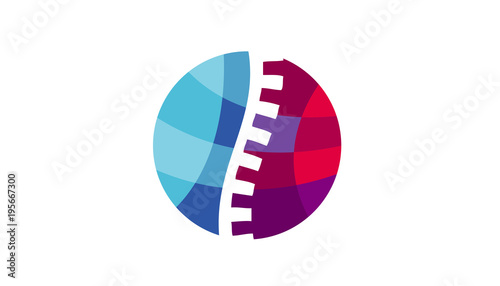 Chiropractic Colorful Circle Logo Design Illustration 