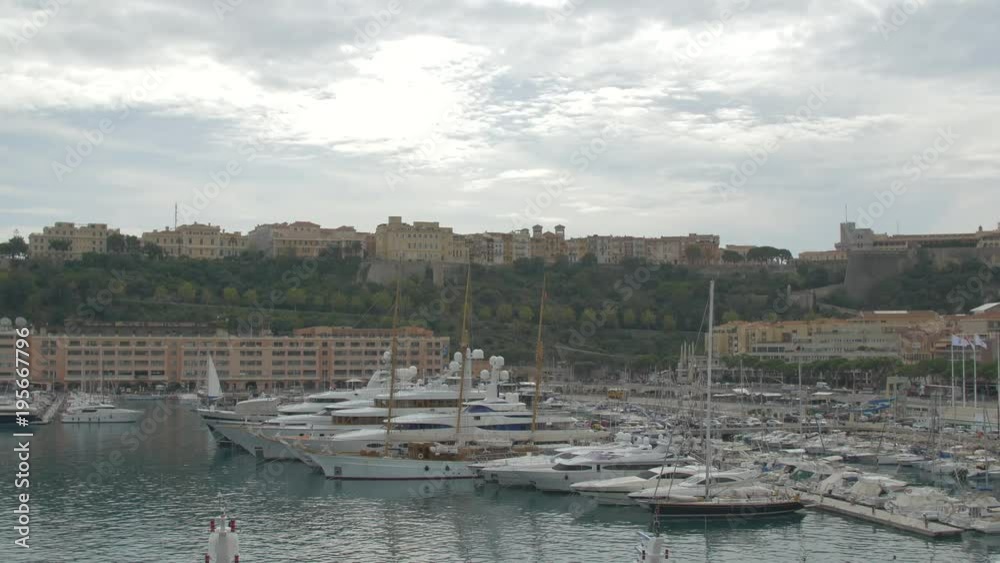 Pan left of Hercules harbor, Monaco Pan left of Hercules harbor, Monaco