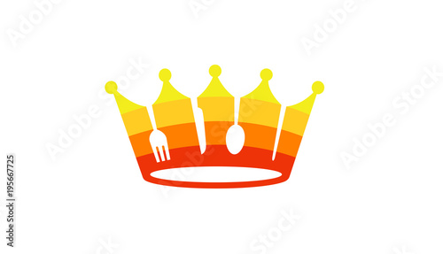 King Crown Red Food Logo Design Illustration 