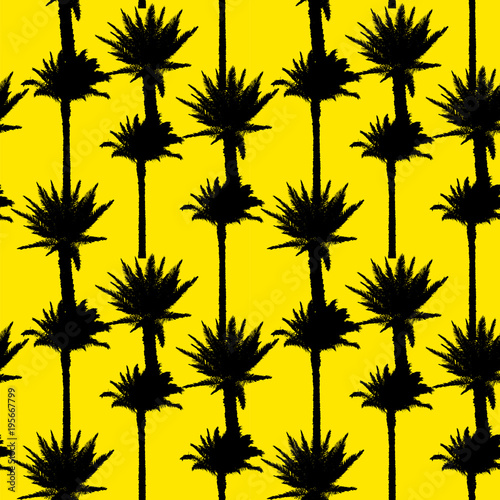 Palm Leaf Vector Seamless Pattern Background Illustration © olegganko