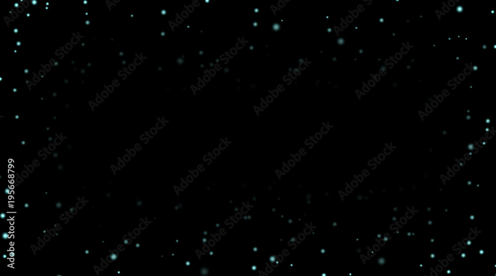 Night sky with blue stars on black background. Dark astronomy space template. Galaxy starry pattern wallpaper. Shiny stars, night sky universe. Cosmos stars wallpaper. Vector illustration