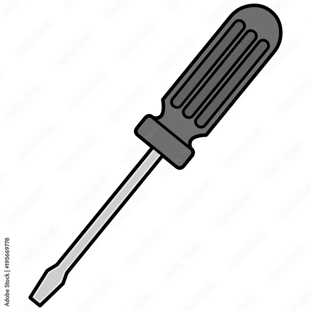 Screwdriver Illustration - A vector cartoon illustration of a Tool Box Screwdriver. Screwdriver Illustration - A vector cartoon illustration of a Tool Box Screwdriver.