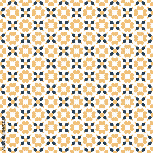 Retro geometric pattern in repeat. Fabric print. Seamless background  mosaic ornament  vintage style.
