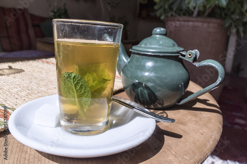 Moroccan Mint Tea in a Glass