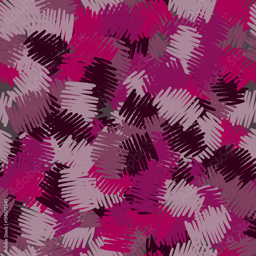 A seamless pattern of roughly shaded colorful doodles
