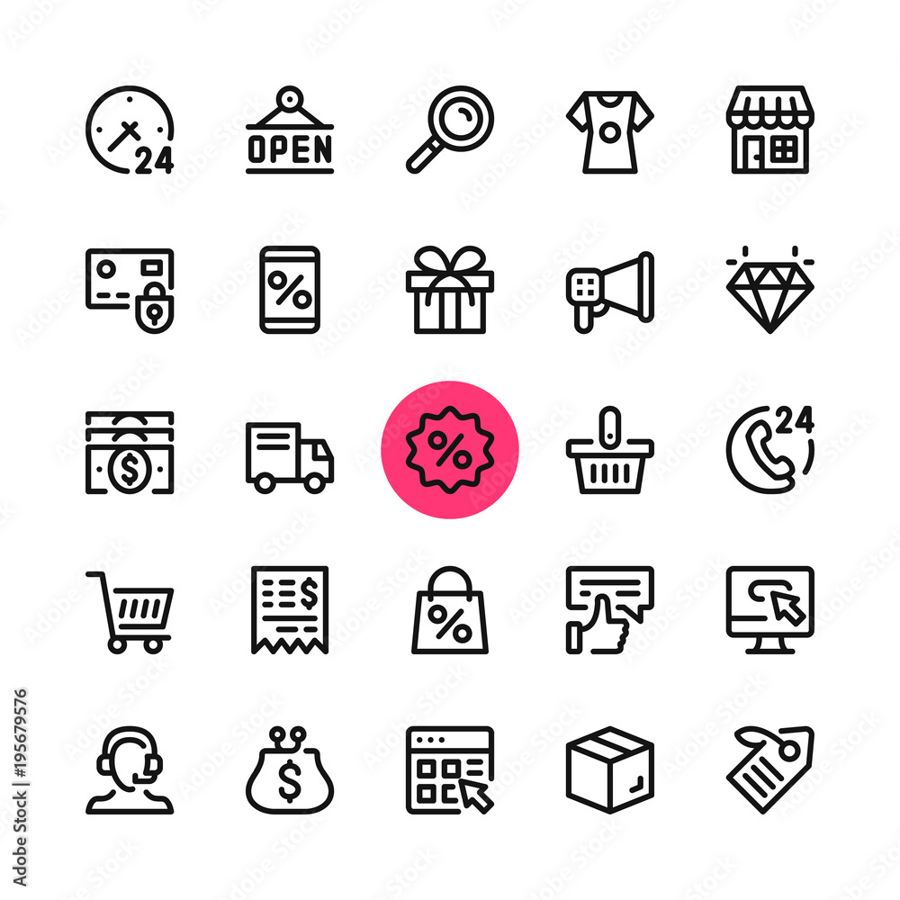 E-commerce, online shopping, ecommerce line icons set. Modern graphic design concepts, simple outline elements collection. 32x32 px. Pixel perfect. Vector line icons E-commerce, online shopping, ecommerce line icons set. Modern graphic design concepts, simple outline elements collection. 32x32 px. Pixel perfect. Vector line icons