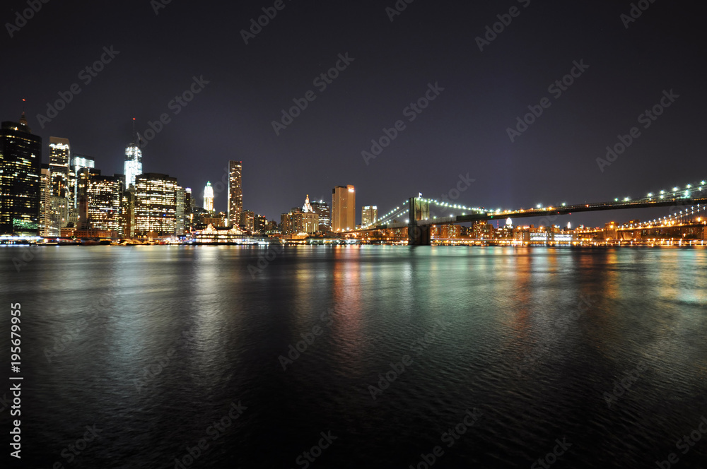 Lower Manhattan and Brooklyn Bridge in New York City