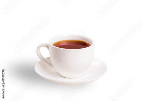 Cup of coffee isolated on white background.