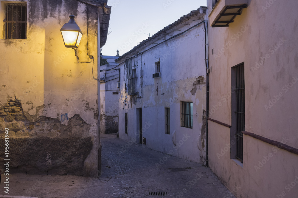 Ancient street city view,historic center,Jerez,AndaluciaSpain.