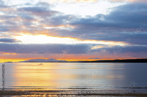 Sunrise Time at Takapuna Beach Auckland New Zealand - View to Rangitoto Island