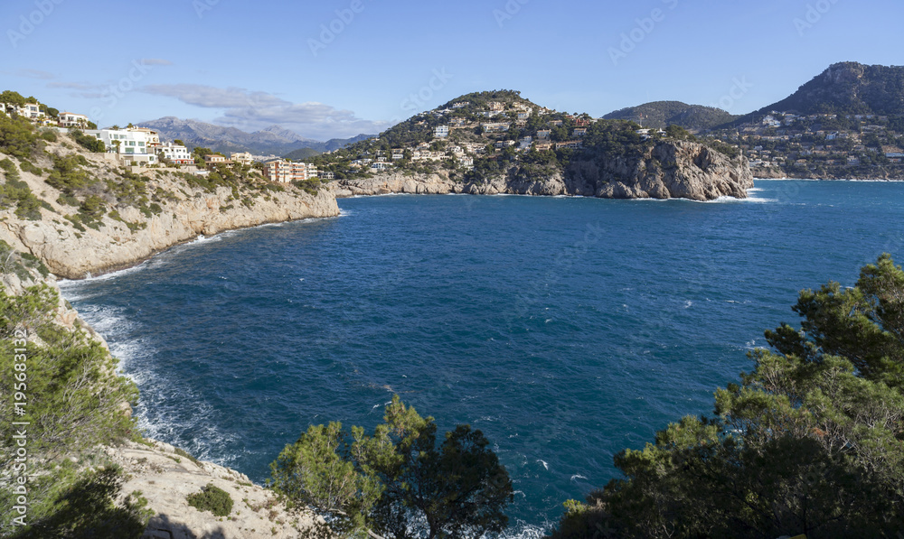 Port Andratx, coastal view, Mallorca, Balearic Islands, Spain.