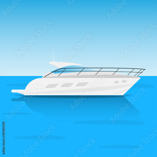 White yacht in the sea vector. © Konstiantyn Zapylaie