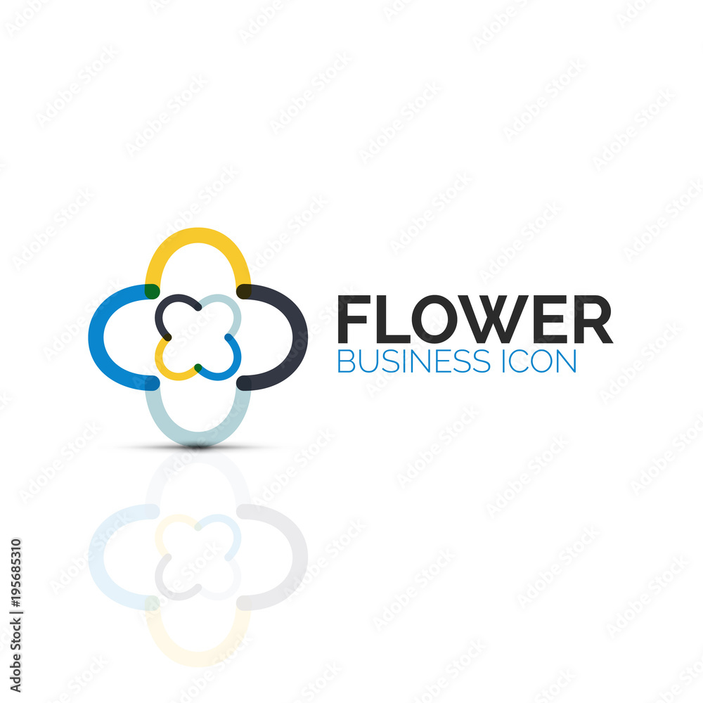 Abstract flower or star minimalistic linear icon, thin line geometric flat symbol for business icon design, abstract button or emblem Abstract flower or star minimalistic linear icon, thin line geometric flat symbol for business icon design, abstract button or emblem