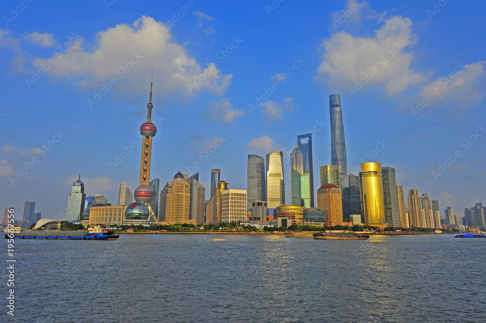 Obraz premium Shanghai world financial center skyscrapers in lujiazui group