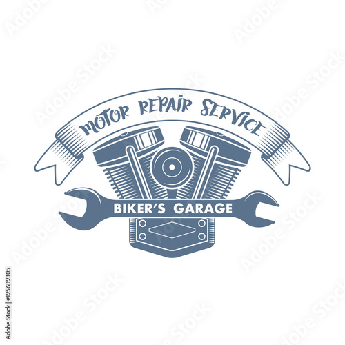 vector bike motor service logo