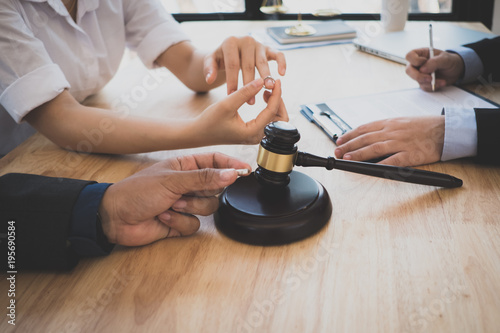 Client and lawyer have a sit down face to face meeting to discuss the legal options available