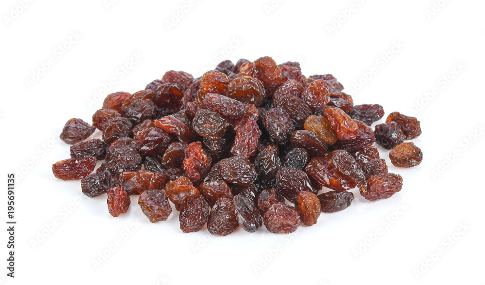 Black raisin isolated on white background Black raisin isolated on white background