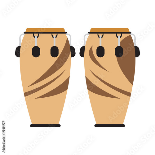 Pair of conga drums. Musical instrument