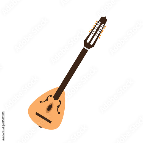 Isolated laud icon. Musical instrument photo