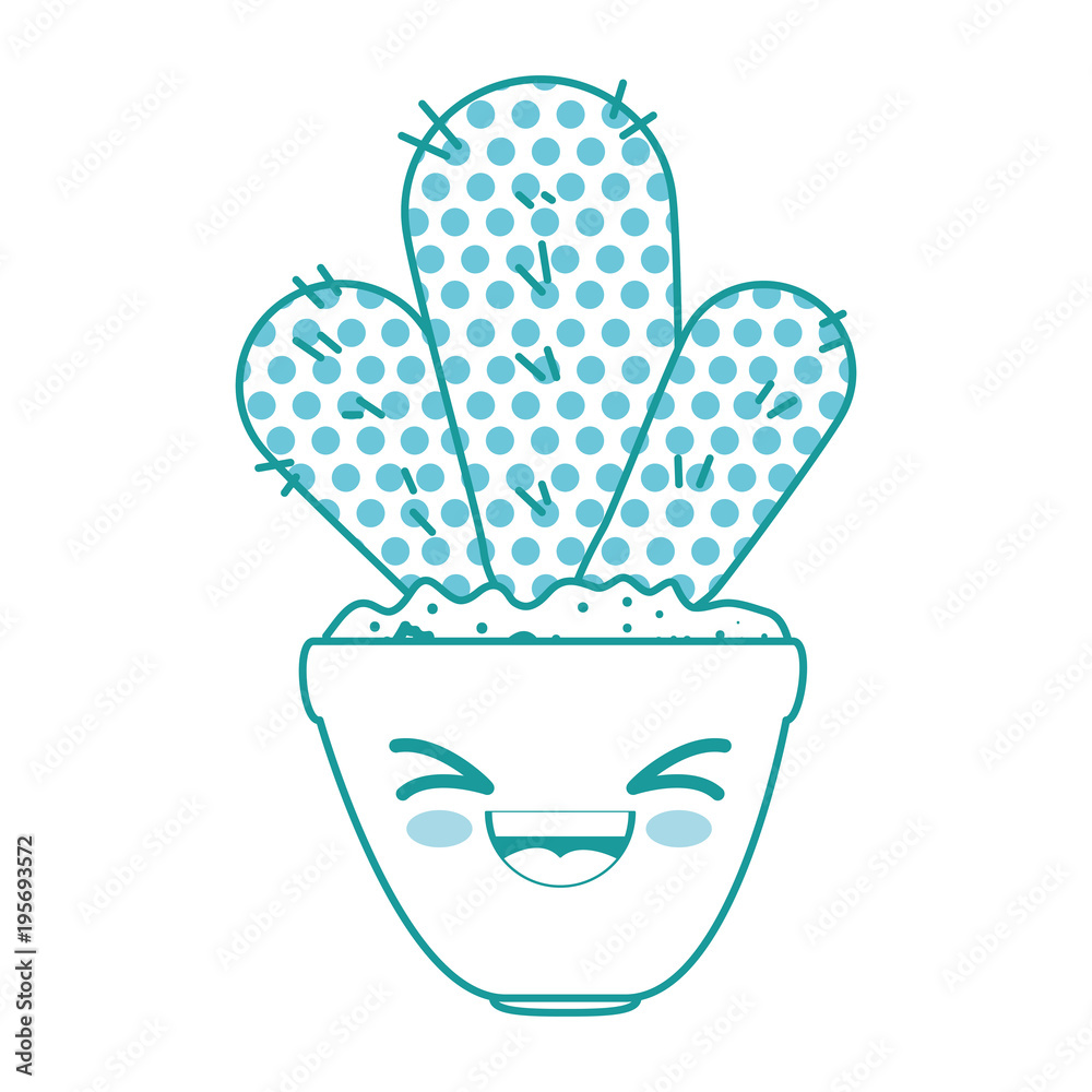 houseplant in pot happy kawaii character