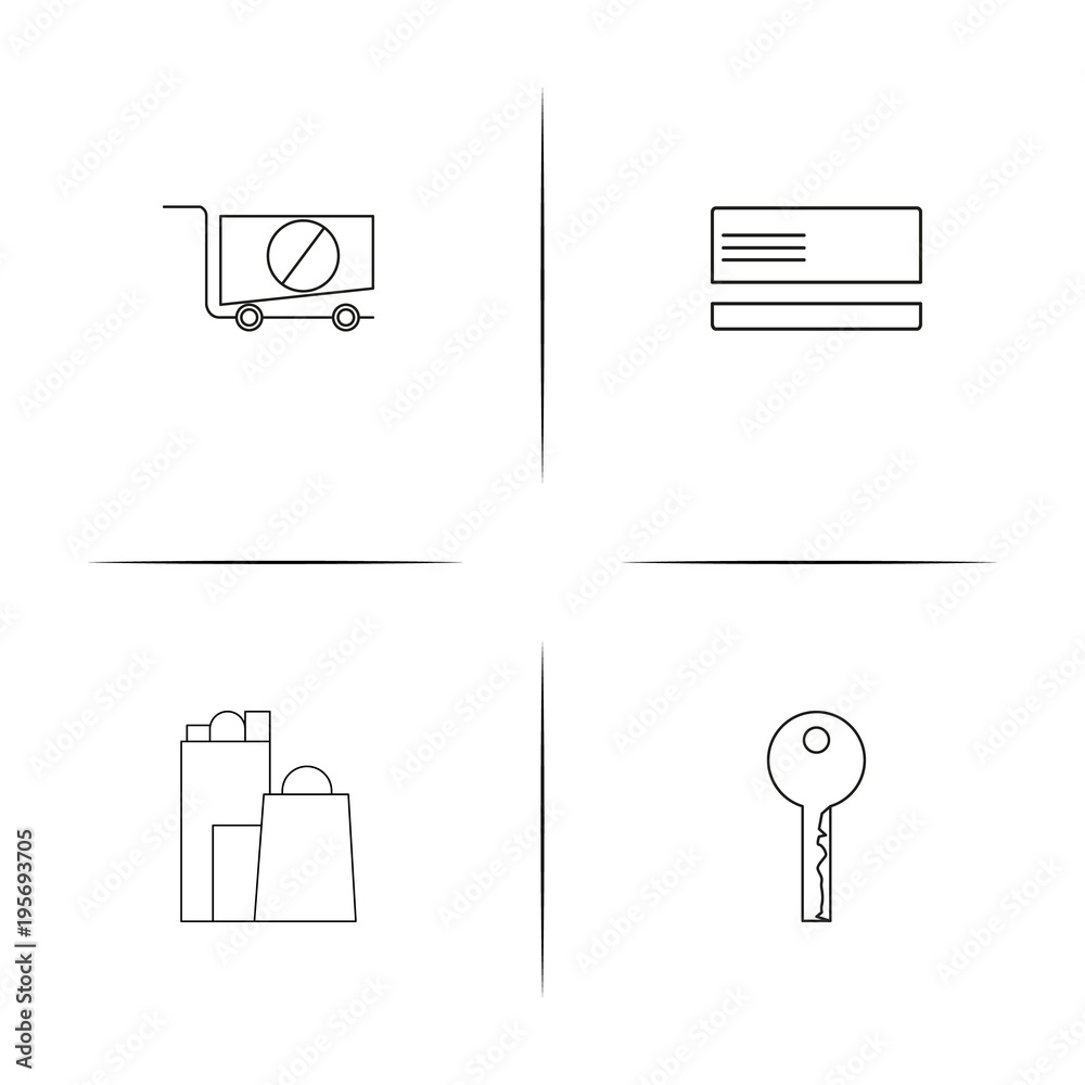 Interface simple linear icon set.Simple outline icons