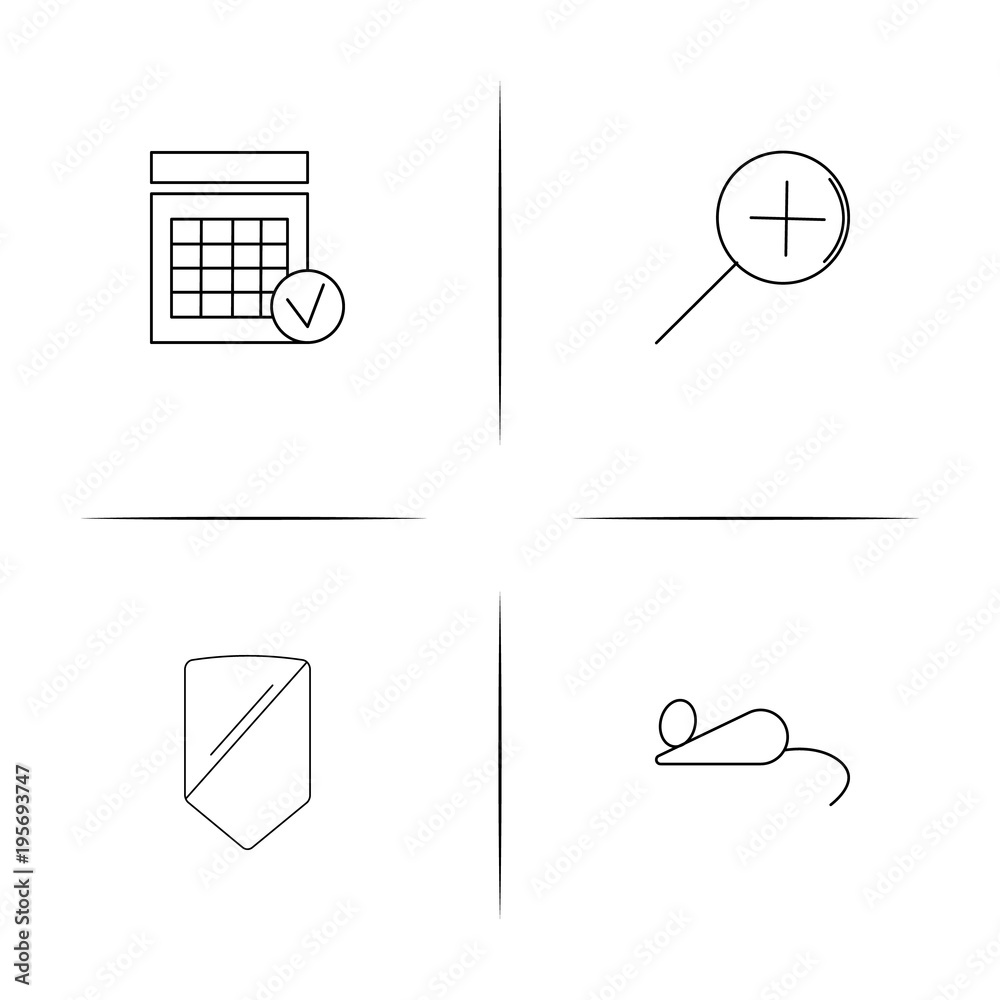 Interface simple linear icon set.Simple outline icons