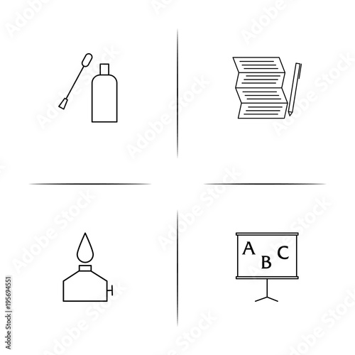 Education And Science simple linear icon set.Simple outline icons