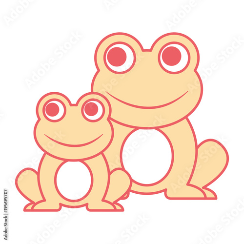 frogs cute animal sitting cartoon vector illustration