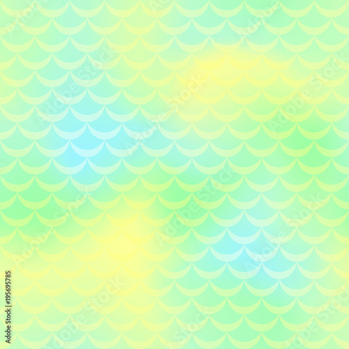 Spring green mermaid vector background. Shiny iridescent background.