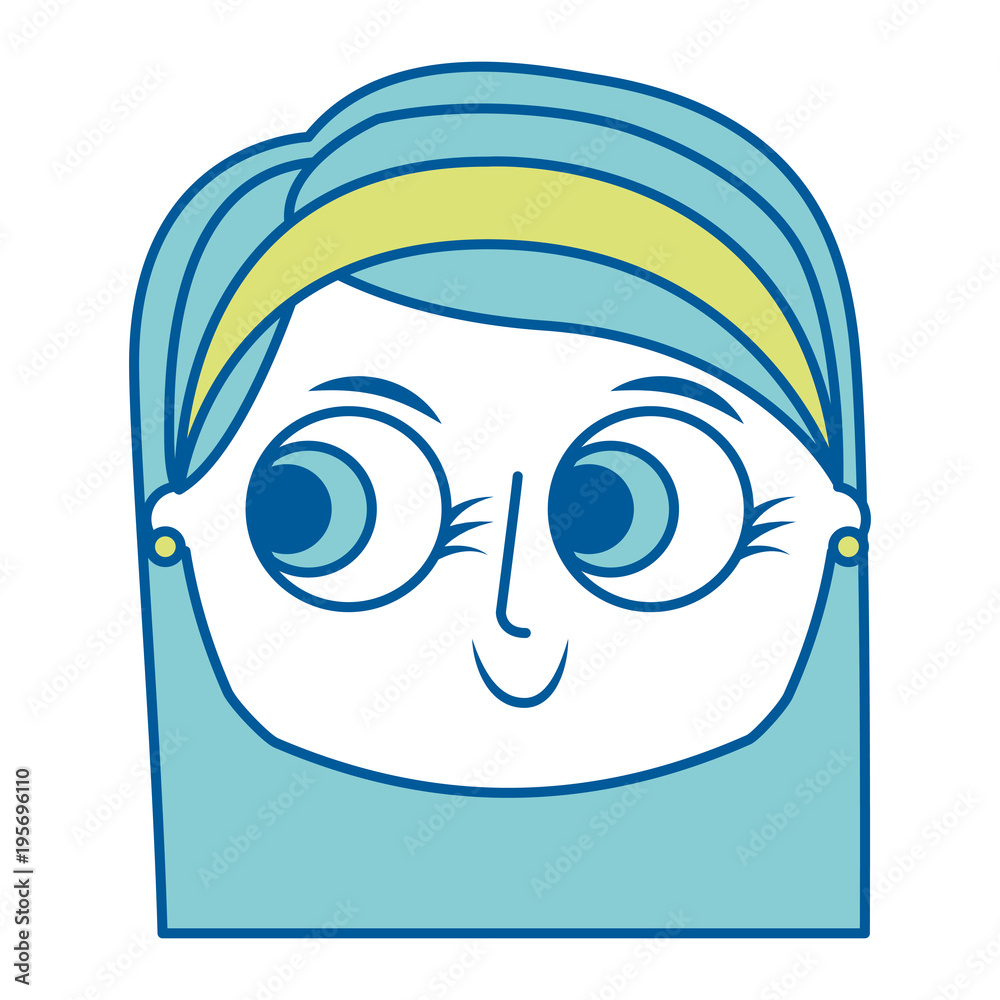 beautiful young teenager happy face girl smiling vector illustration green image