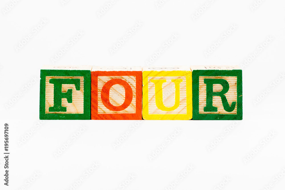 Four in Alphabet Block Letters Four in Alphabet Block Letters