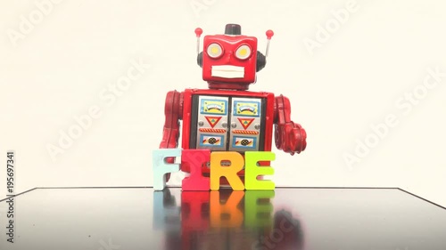 toy are fired by a red robot  photo