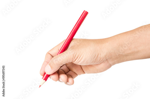 hand holding the pencil