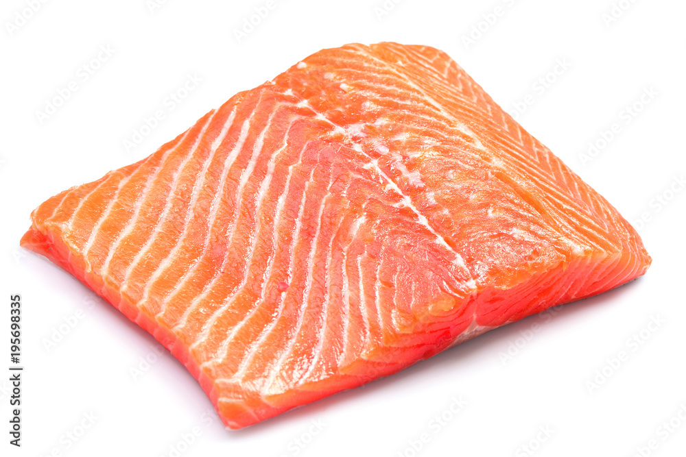 Salmon steak on a white background Salmon steak on a white background