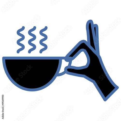 hand with coffee cup isolated icon