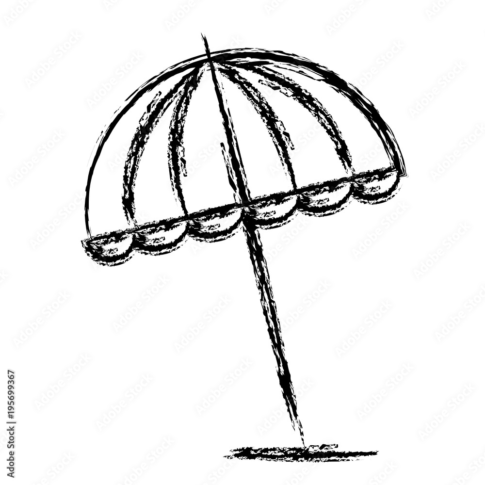 umbrella beach isolated icon