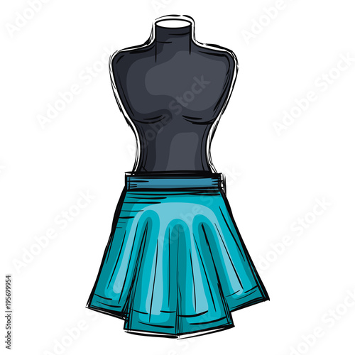 mannequin with miniskirt fashion icon vector illustration design