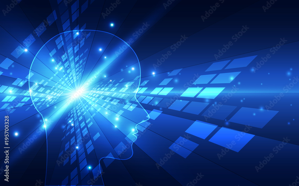 Fototapeta premium Artificial intelligence. AI digital technology in future. Virtual concept. vector illustration background.