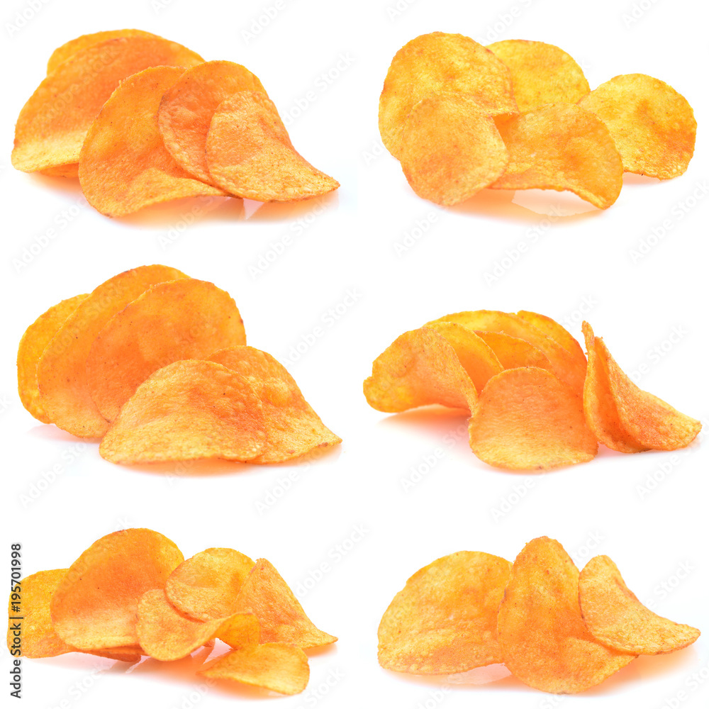 Chips on a white background Chips on a white background