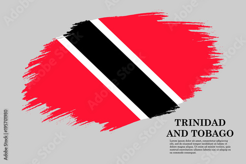 Grunge styled flag Trinidad and Tobago. Brush stroke background