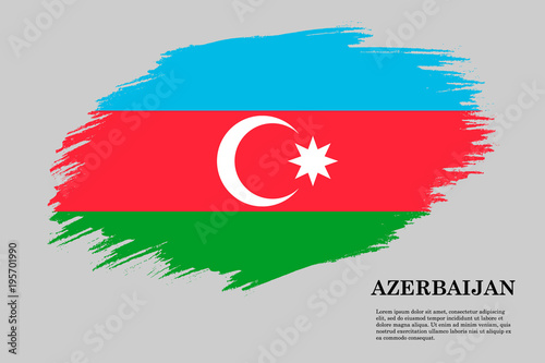 Grunge styled flag Azerbaijan. Brush stroke background