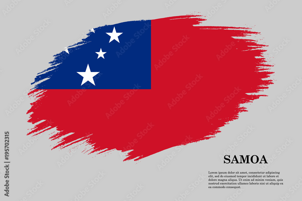 Samoa Grunge styled flag. Brush stroke background