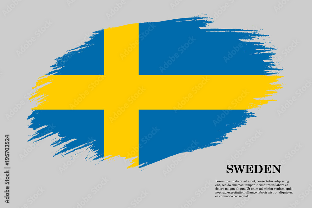 sweden Grunge styled flag. Brush stroke background sweden Grunge styled flag. Brush stroke background