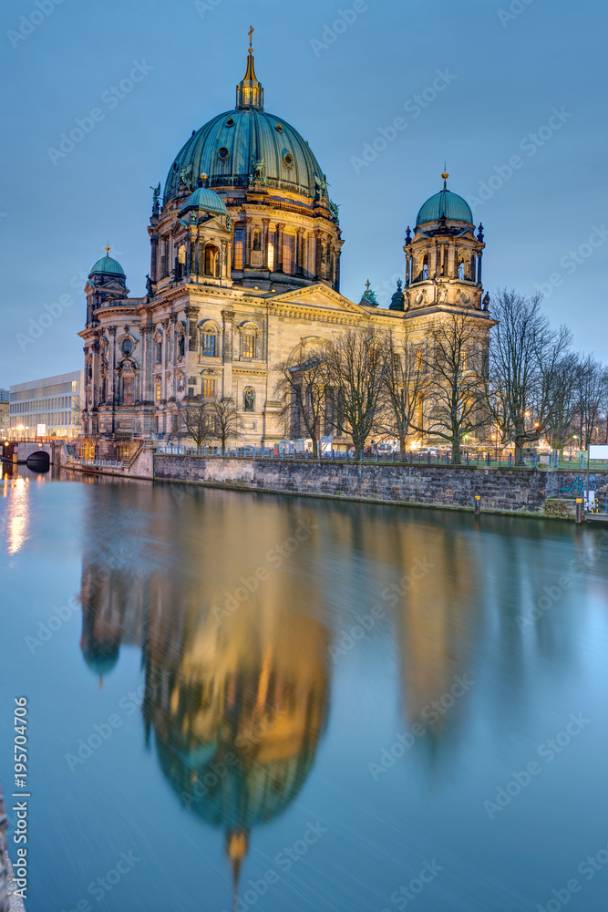 The Berlin Cathedral and the river Spree early in the morning