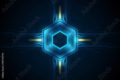 hexagonal futuristic sci fi pattern.