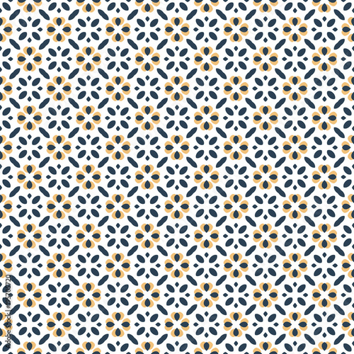 Retro geometric pattern in repeat. Fabric print. Seamless background, mosaic ornament, vintage style.