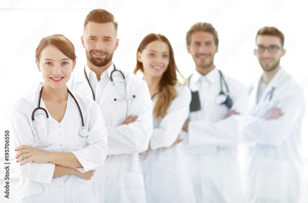 portrait of a successful group of doctors interns. portrait of a successful group of doctors interns.
