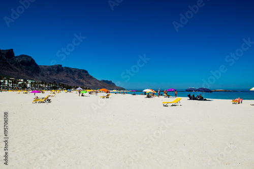 Camp Bay Beach View in Blue Sky Day, Cape Town, South Africa